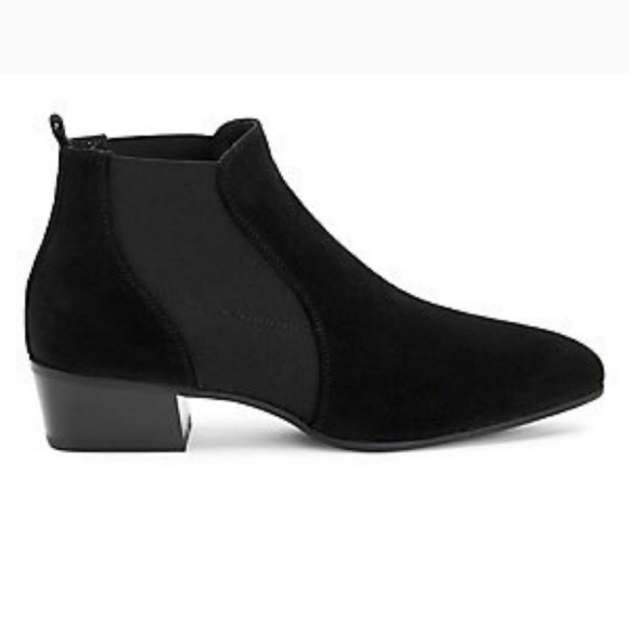 Aquatalia Womens Falco Chelsea Ankle Suede Heels Boots shoes sz 7 - Picture 2 of 13